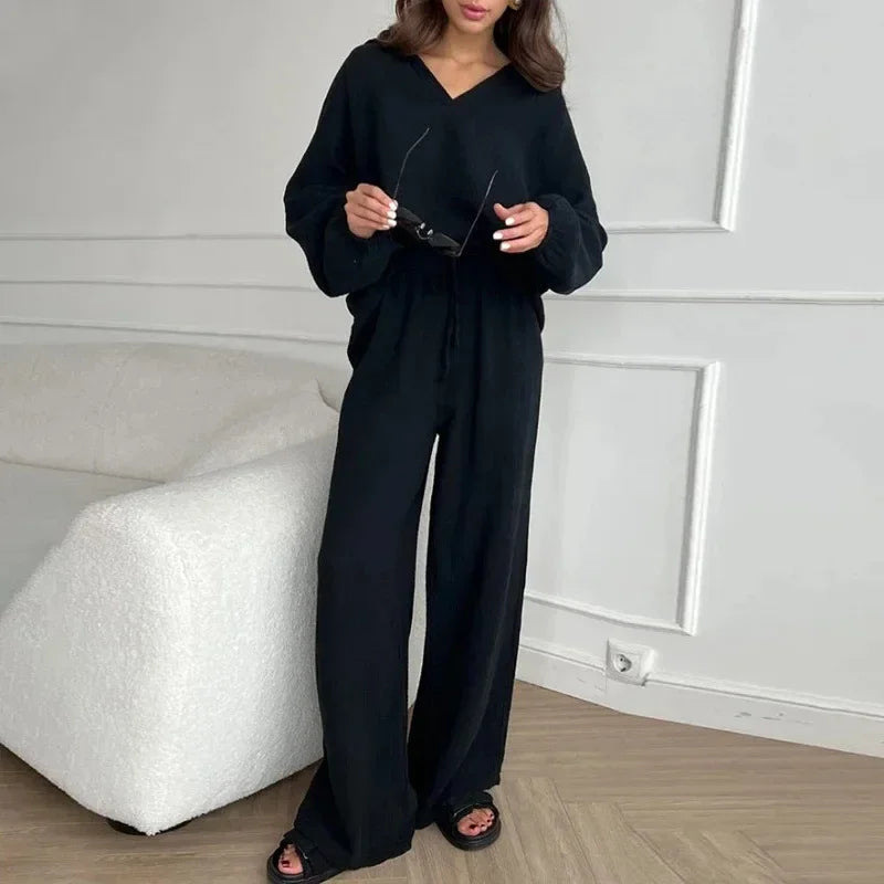 2024 Summer Fashion New Plus Size Women's Wear Set with Polo Collar Cotton Hemp Pants Elegant Solid Color Two Piece Set