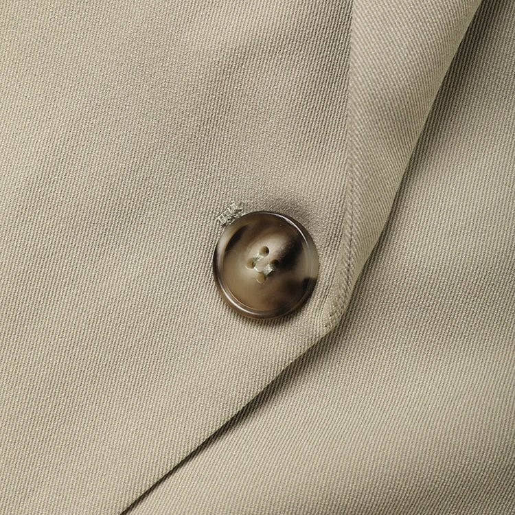 DEAT Fashion Women's Deconstructing Blazer Notched Collar Loose Single Breasted Apricot Suit Jackets Spring New 7AB368