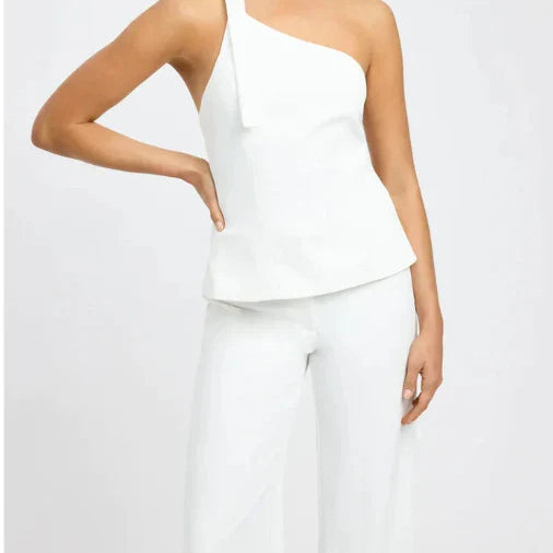 Women's 2 Pieces Set Fashion Versatile Solid Diagonal Collar Sleeveless Top Loose Wide Leg Pants Suits for Female Streetwear B