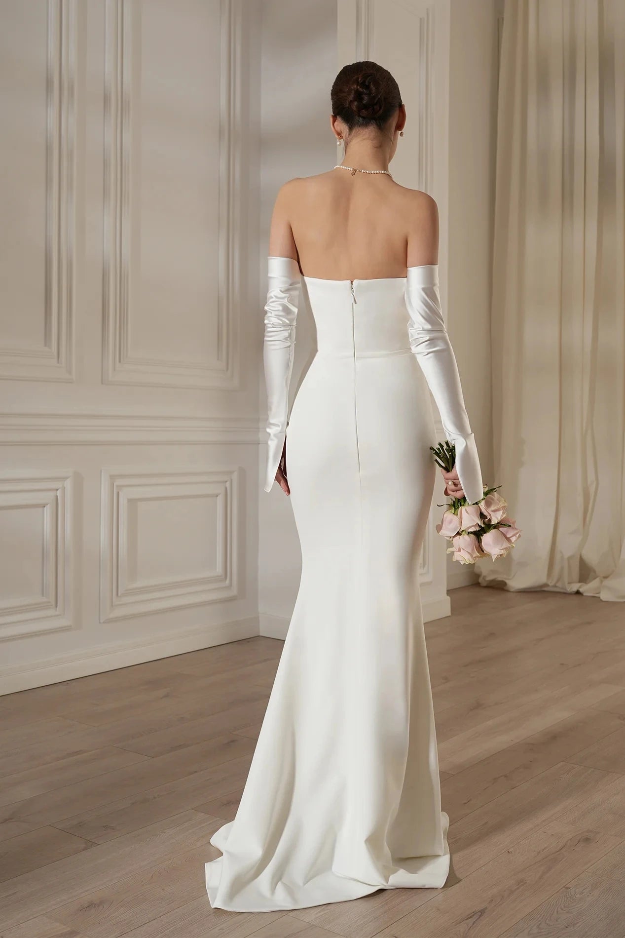 Sexy Off The Shoulder Long Sleeve Strapless Floor Length Dress Elegant Woman Wedding Party Vestido Celebrity Party