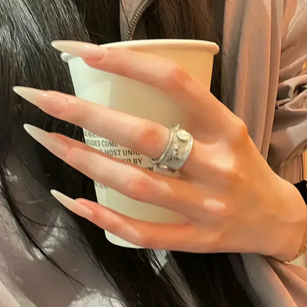 24 peças unhas postiças com cola amêndoa preto vermelho gradiente design destacável strass acrílico unha postiça longa stiletto unhas de pressão