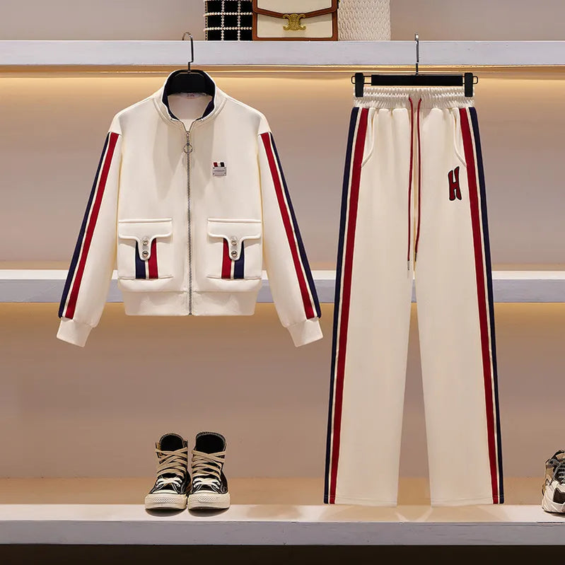 Winter Women's Sweatsuit Thick Warm Outfits Jogger Sweatpants 2 Piece Sets Fashion Harajuku Tracksuit Korean