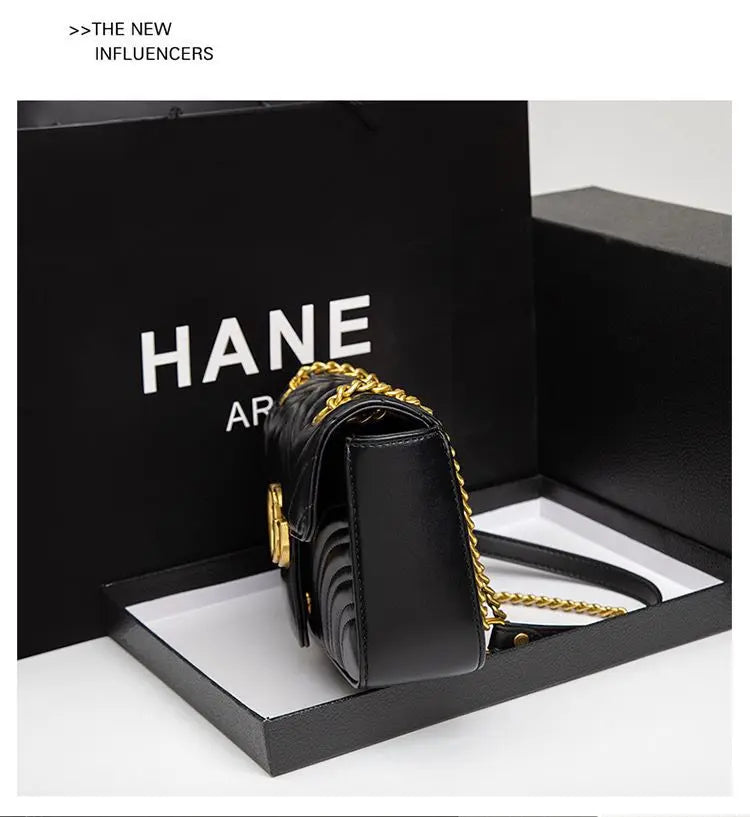 Designer style bag - 2025 hit product - Retro high-end diamond-shaped chain leather bag - Fashionable and classic crossbody bag