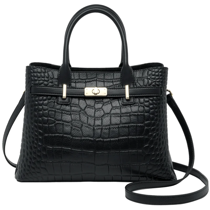 Leather Women's Handbags Black Color New Tote Bag Skin COW Ladies Purses Winter