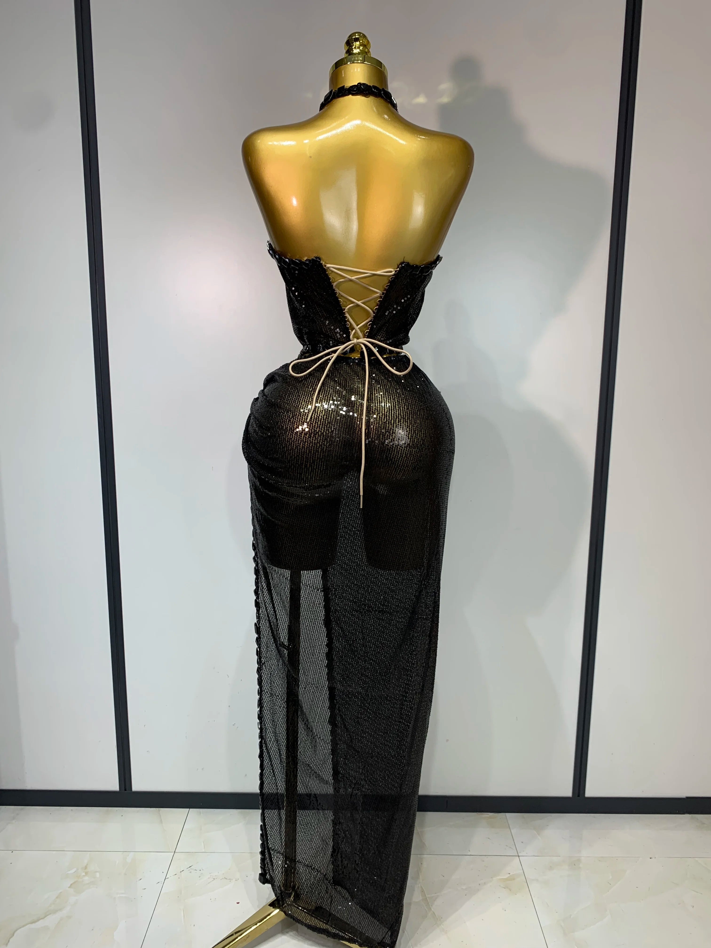 Sexy Shiny Diamond Two Piece Set 2025 Women Evening Celebrate Festival Luxury Birthday Party Nightclub Singer Stage costume