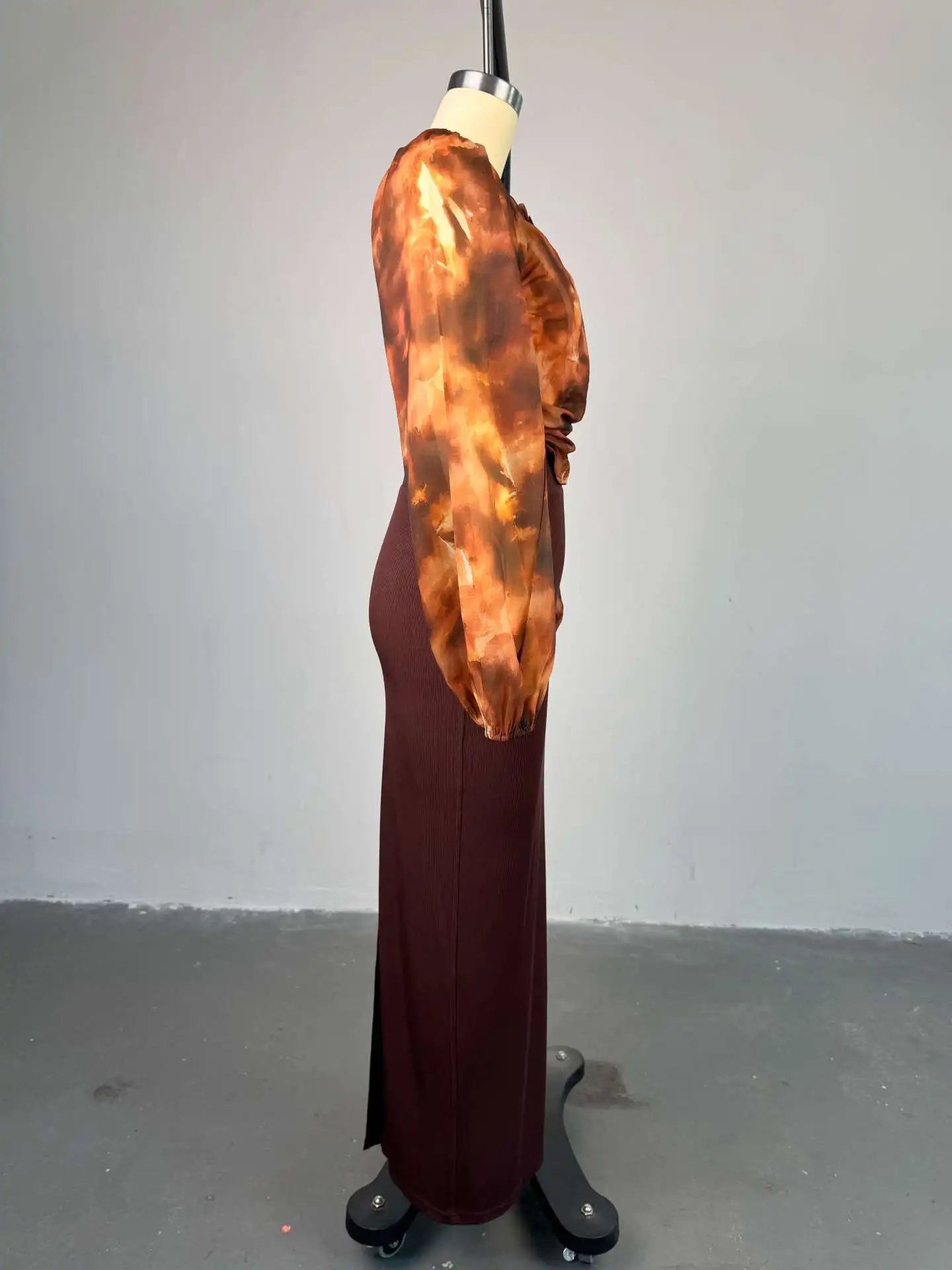 CM.YAYA Fashion Elegant Mesh Printed Women Set Street Tops + High Waist Long Skirts Suits Party Birthday Two 2 Piece Sets Dress