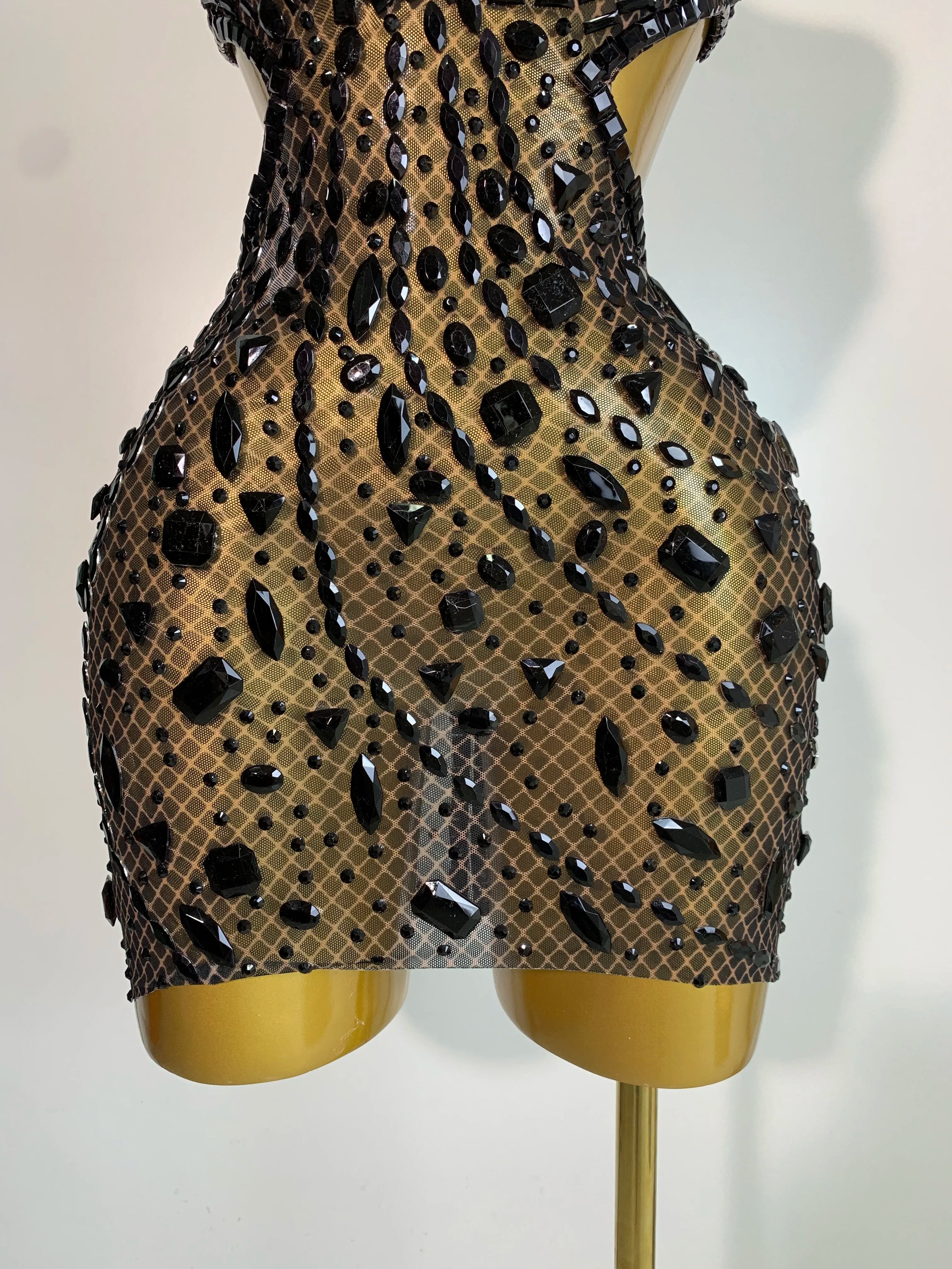 Arrival Women 2025 Sexy Backless Hollow Out Diamond Evening Prom Gown Birthday Luxury Celebrate Stage Nightclub Outfit