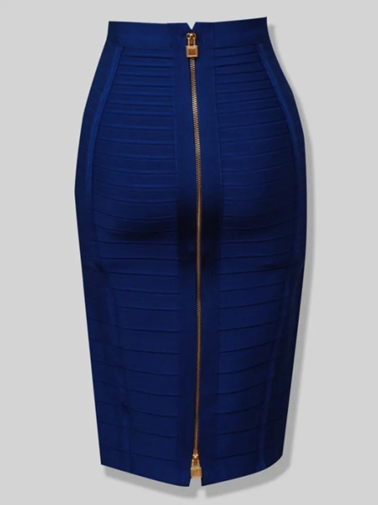 Saia bandagem sexy com zíper, tamanho grande GG XXL, moda verão 2022, designer, saia lápis justa, 58 cm