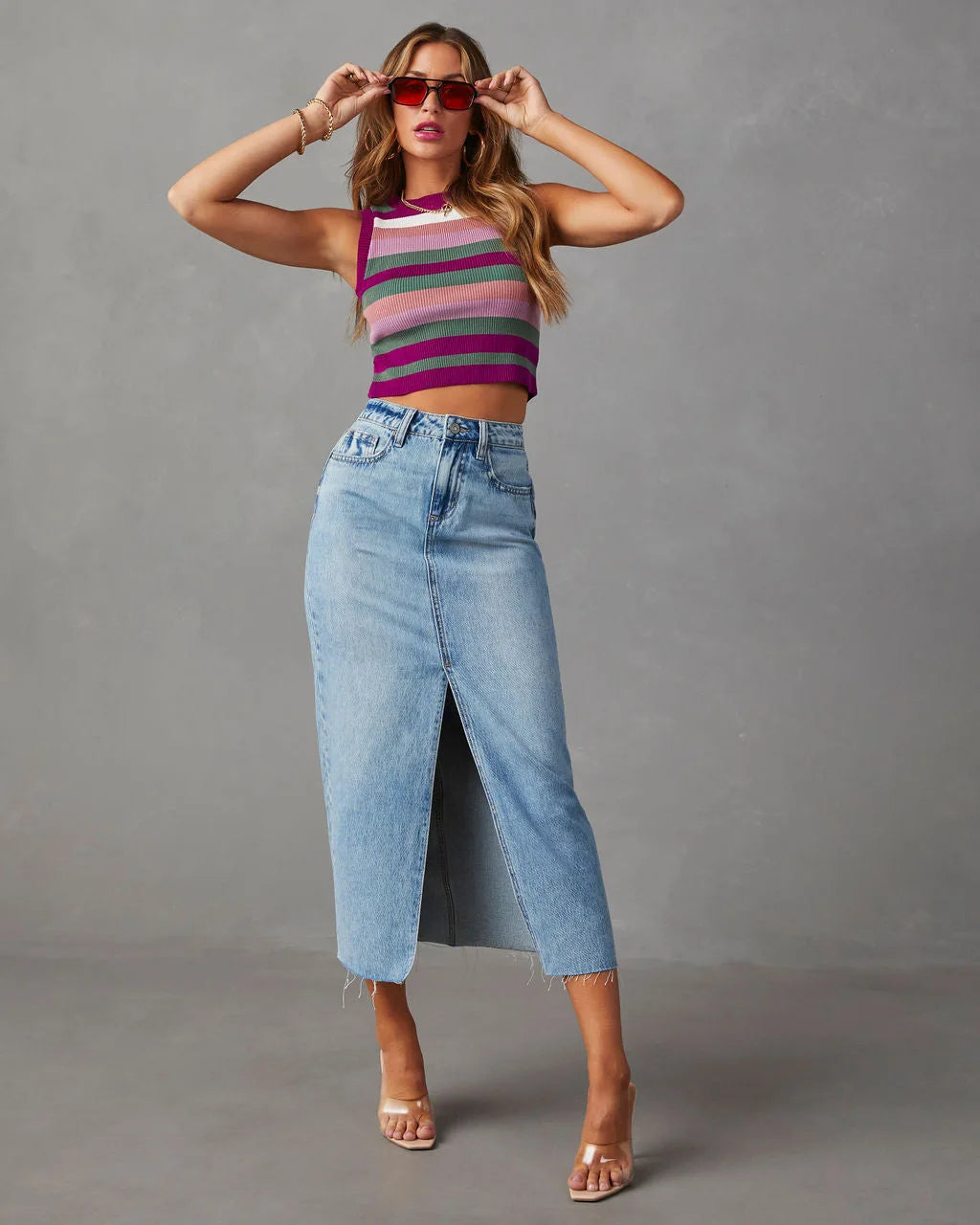 Vintage Y2k Blue Skirt Pocket Jeans Tassel Maxi Spring Autumn Slit Stretch Denim Club E-girl Streetwear Skirts Maxi Long Skirt Light Blue