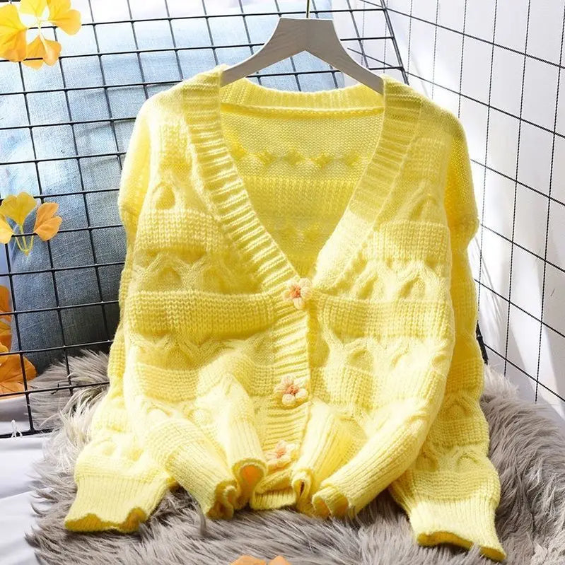 Winter Imitate Mink Wool Hot Fleecing Female Casual Sweater O-neck Long Puff Pink Solid Women Knitted Tops Elastic Pullovers Yellow 1 One Size