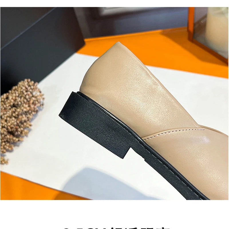 spring women's outerwear shoes Square toe design Mary Jane shoes Women's casual low-heeled shoes Work boat shoes 41-43