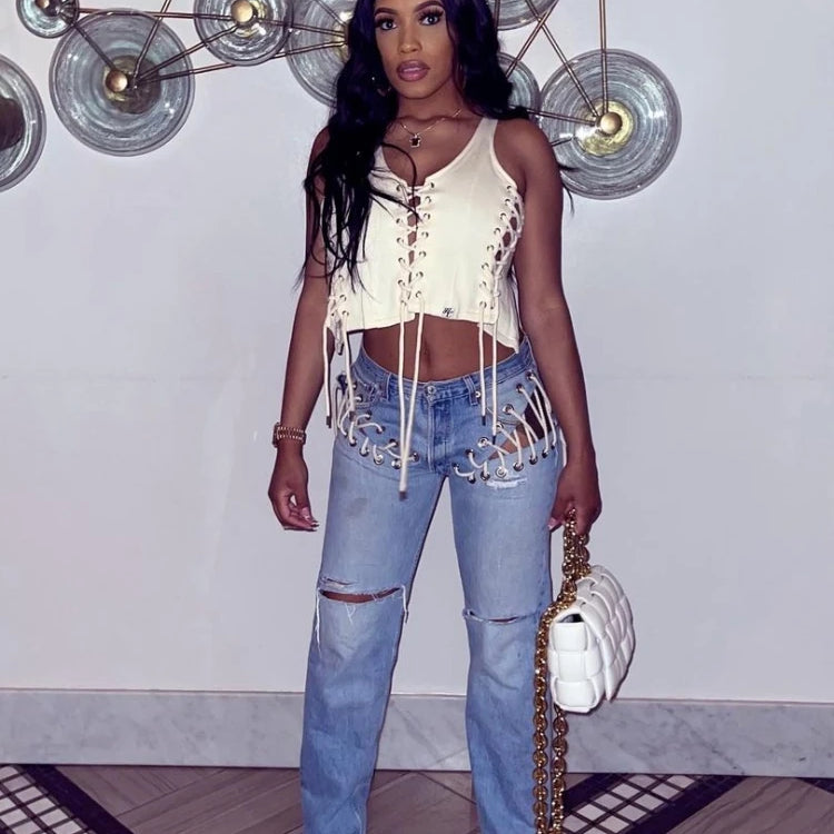 Autumn and winter street fashion trends, women's jeans B
