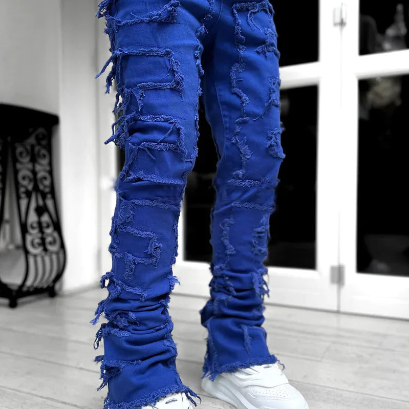 Fall Men Pink Jeans Pants Hip Hop Y2K Jeans US EURO Men's Trousers Clothing ropa hombre Dark Blue Jeans