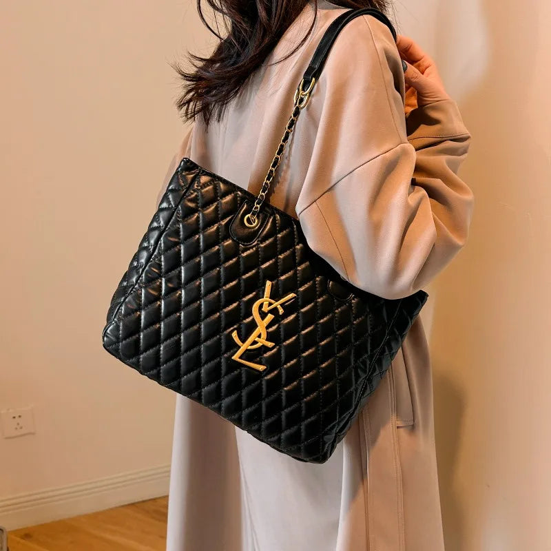 Women's Luxury Leather Shoulder Classic Tote Bag Elegant Designer Crossbody Fashion Handbag For Modern Outfit