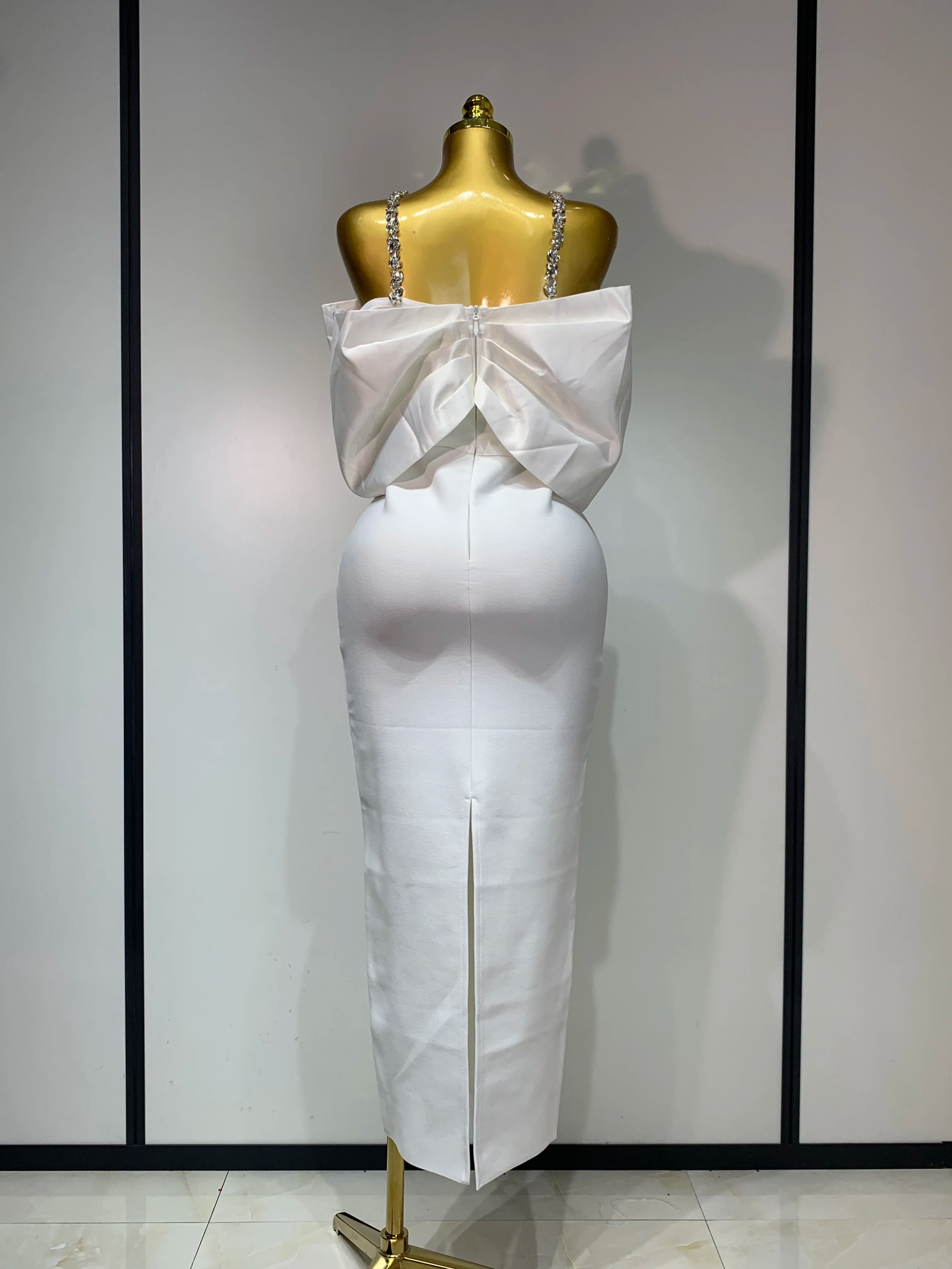 Robe moulante de luxe à strass et épaules dénudées, style vintage, style papillon, chic et élégante, tenue de soirée ou d'anniversaire