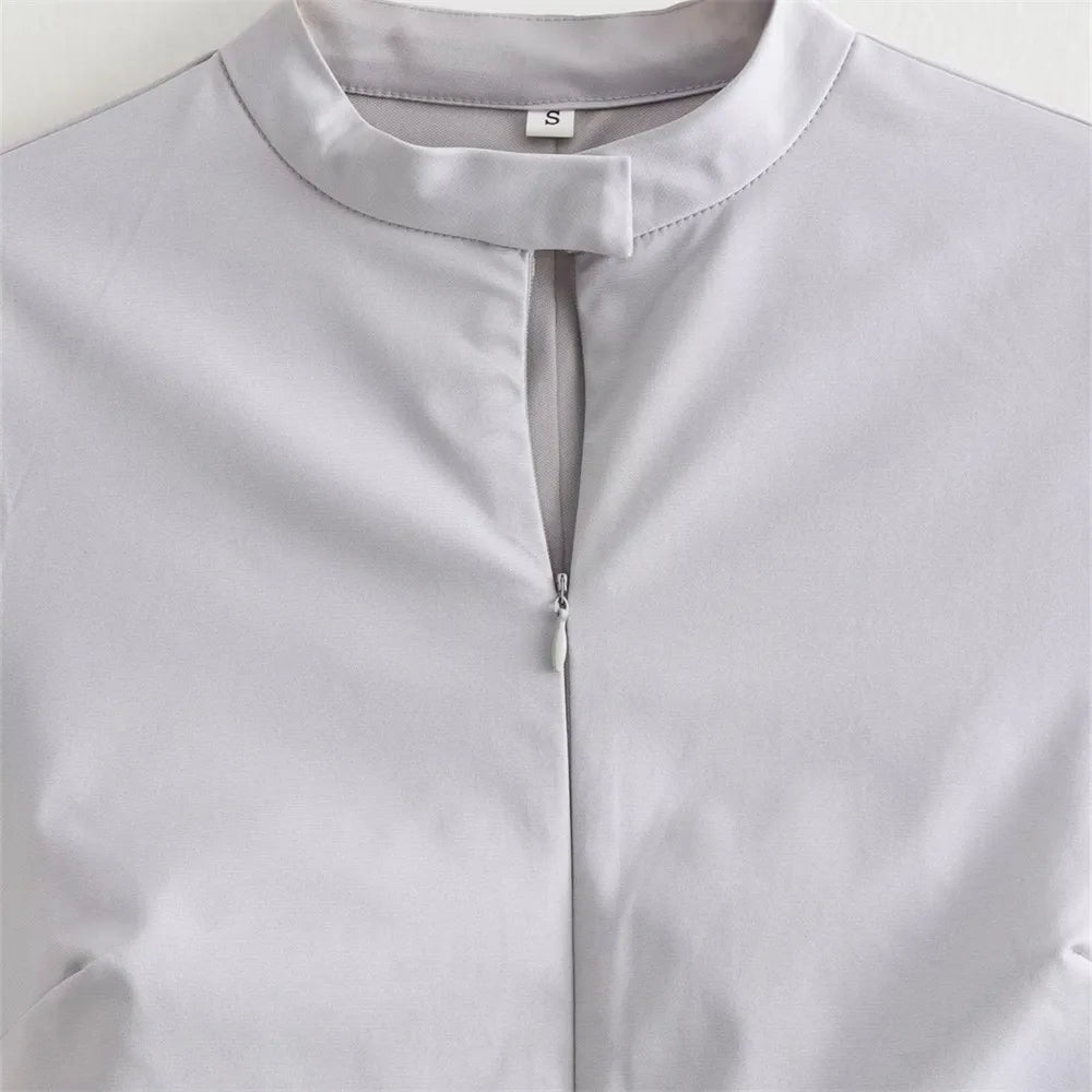 UNIZERA2023 Autumn and Winter New Women's Fashion Pocket Decoration Belt Sleeveless Dress Wrapped Hip Short Dress