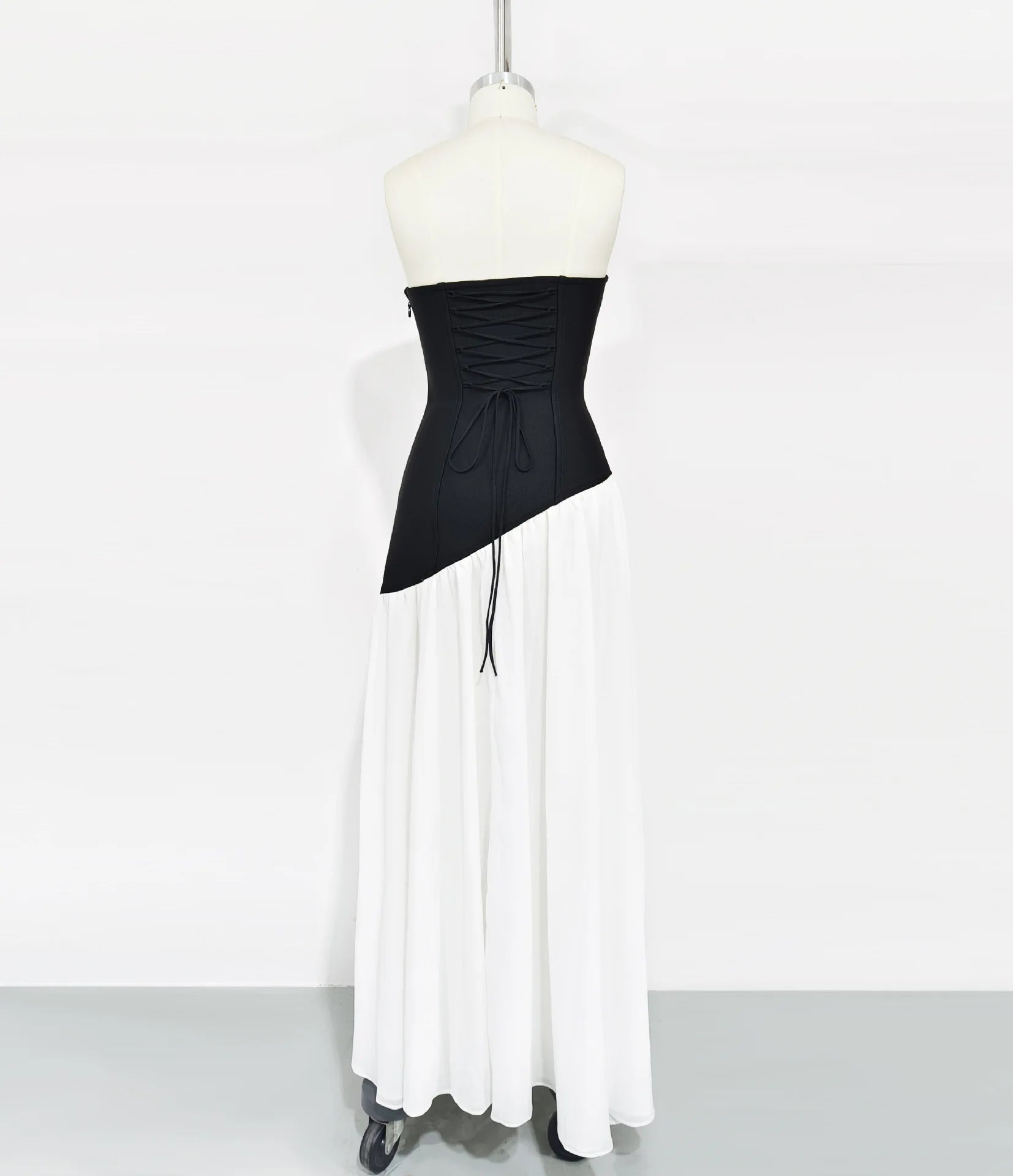 Top Quality Women Sexy Strapless Laced-up Bodycon Long Maxi Dress Nightclub Party Birthday Photo Shoot Vacation Fashion Outfit