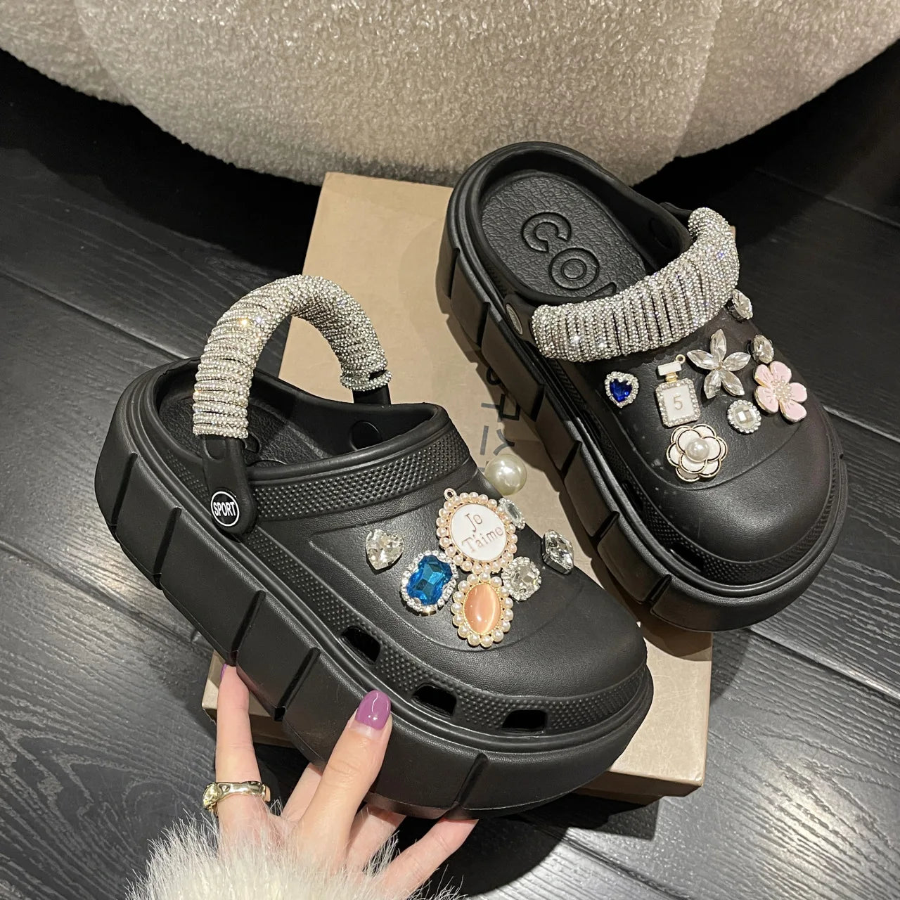 Platform Slippers Summer Women's Sandals 6cm Wedges Ladies Outdoor Clogs Thick Street Beach Slides Girls Flip Flops Garden Shoes black DIYzuanhua