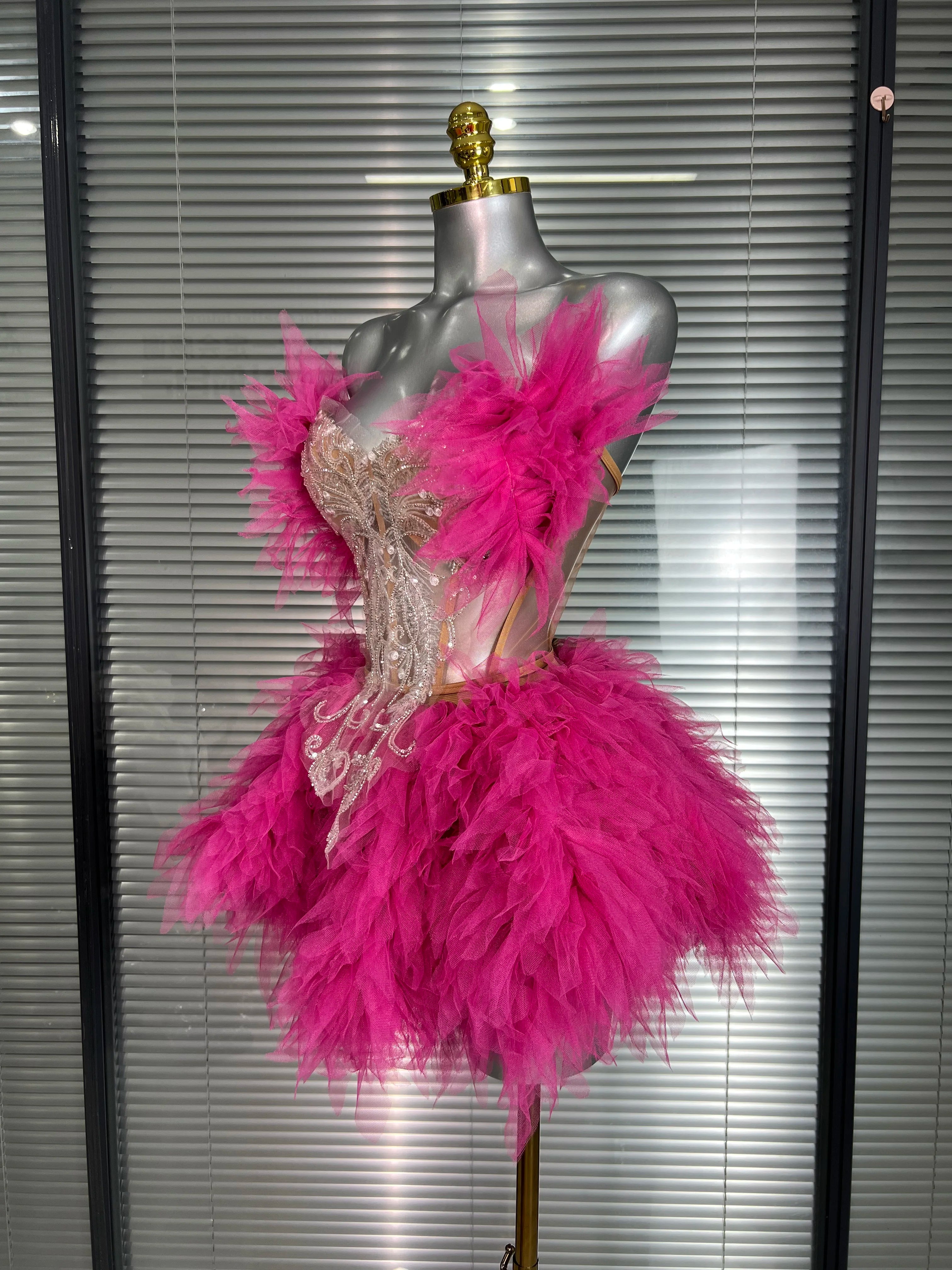 INS New Sexy Two Pieces Set Women Celebrity Silver Night Club Skirt Suits Stage Performance Costume