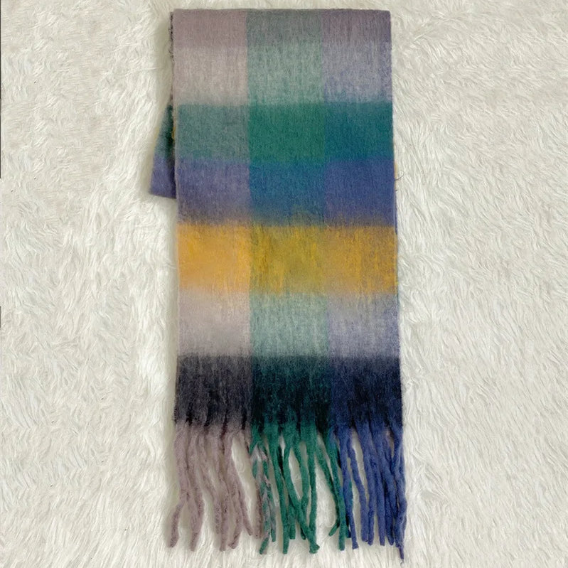 Classic Plaid Scarf Women Autumn Winter Soft Warm Scarf Luxury Long Simple Scarf Thickened Soft Shawl Fashion Accessories GBG no tag