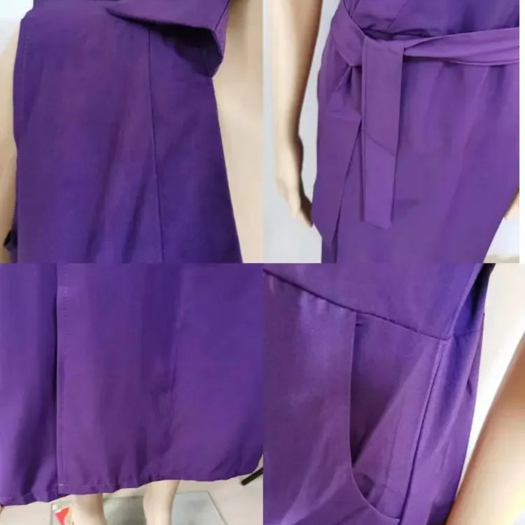 Elegant Chic Shirt Dress Summer New Fashion Sleeveless Sexy Dress V-neck Buttock Dress for Women Office Ladies Party Sundress