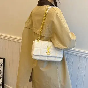 Luxury Women's Bag - Diamond Pattern Chain Strap, Small Crossbody Purse, Trendy & Versatile for Daily Us