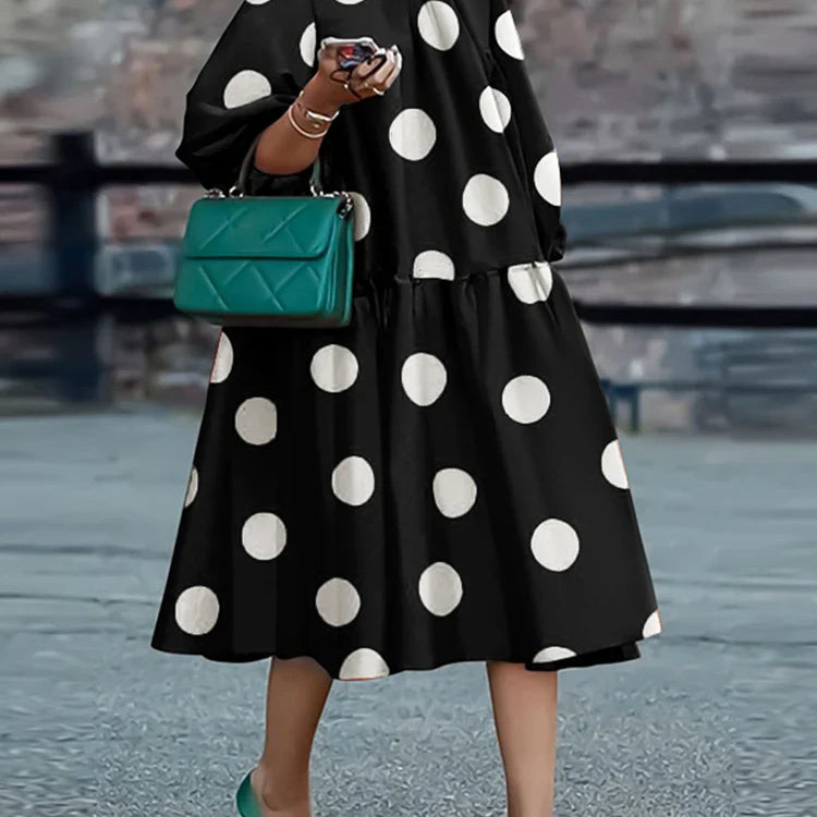 Women Bohemian Maxi Dress 2023 VONDA Fashion Sexy Printed Party Sundress Beach Holiday Dress Oversized Vestidos Femme A-Black