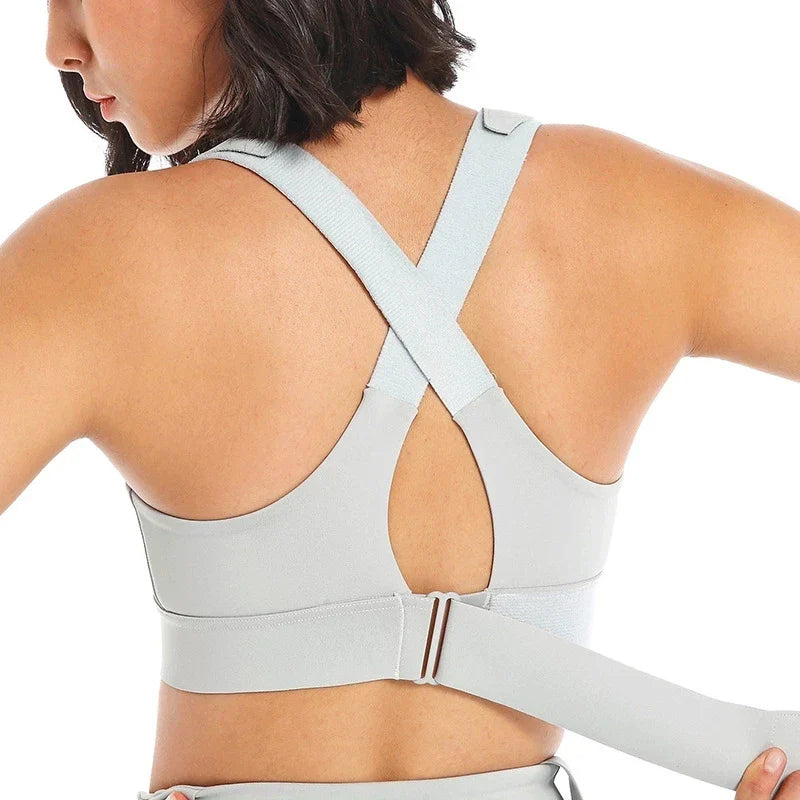 Solid Color Yoga Tight Sports Bras For Women Women's Fitness Zipper Bra Sportswear Woman Gym Training Female Crop Tops