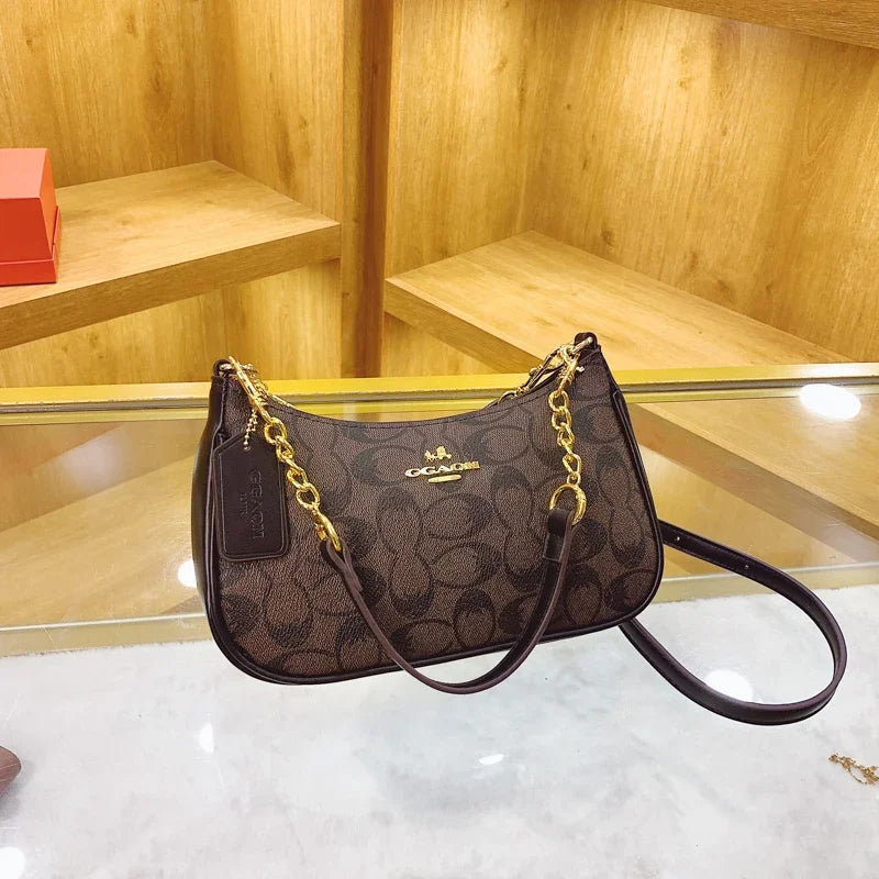 Luxury Signature Women Tote Bag Vintage Leather Crossbody Bag High End Shoulder Handbag