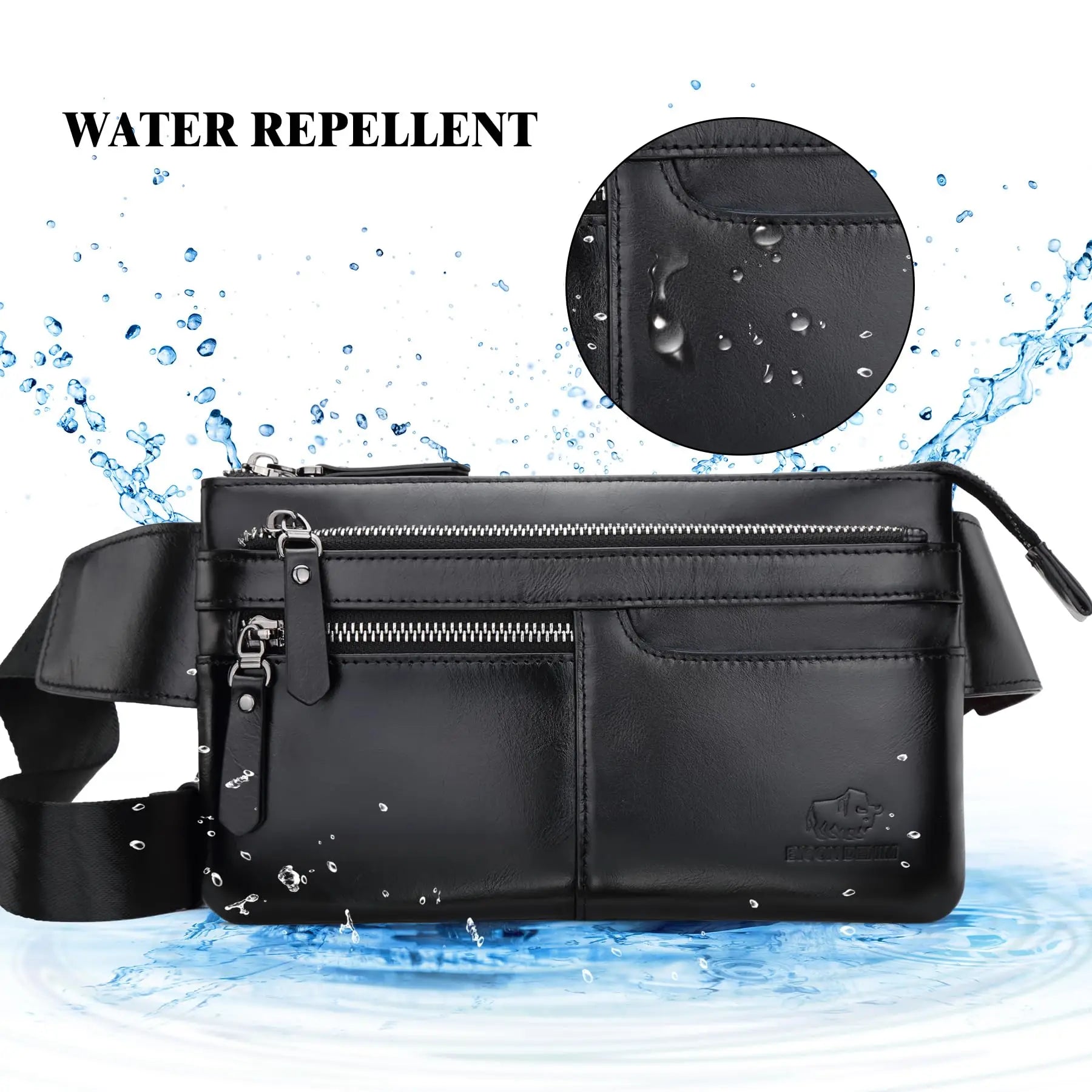 Leather Waist Bag Cell Phone Bags Men Women Travel Bag Retro Chest Purse Lightweight Casual Shoulder Bag