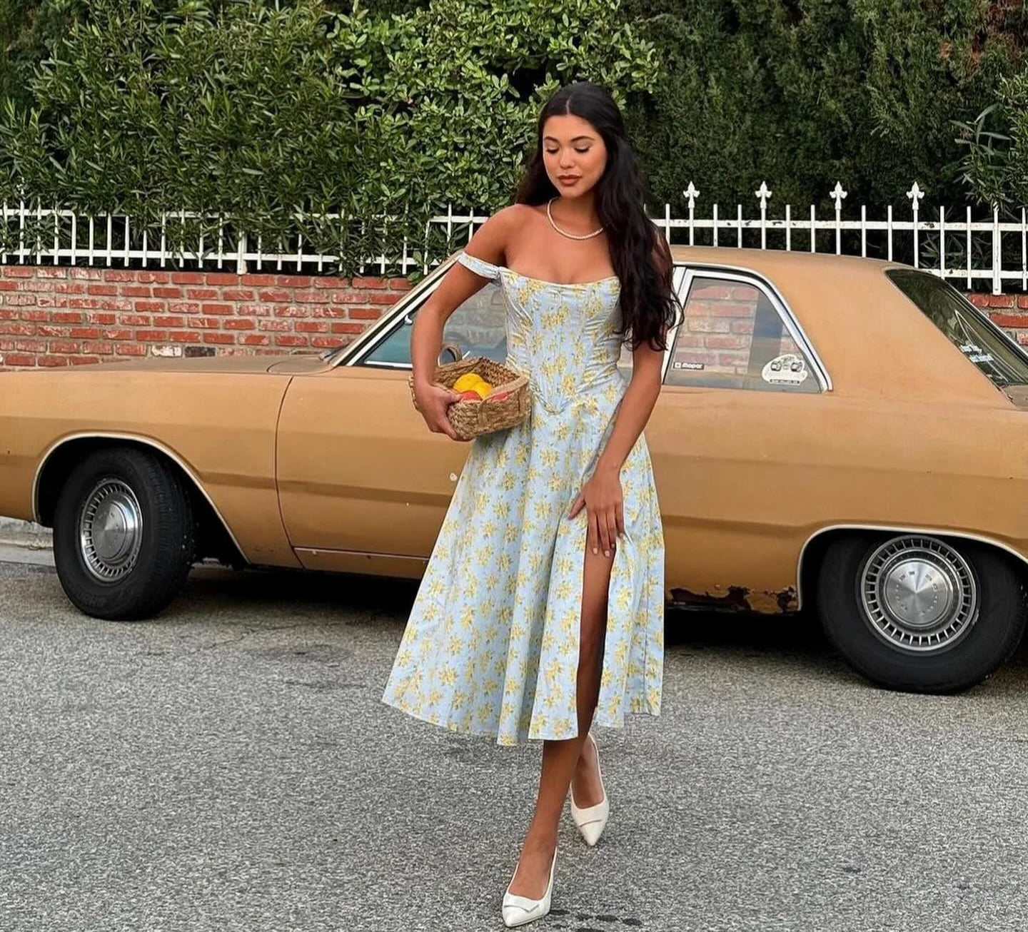 Suninheart Summer Dress Women 2023 Green Lace Up Floral Print Dress Elegant with Boning Casual Party Holiday Dress High Quality