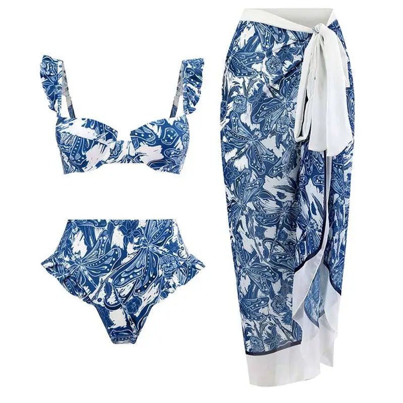 ZAFUAZ Vintage Women Swimwear Two Piece Swimsuit Luxury Bikini Beach Dress Designer Bathing Suit Summer Surf Wear Beachwear Set-4