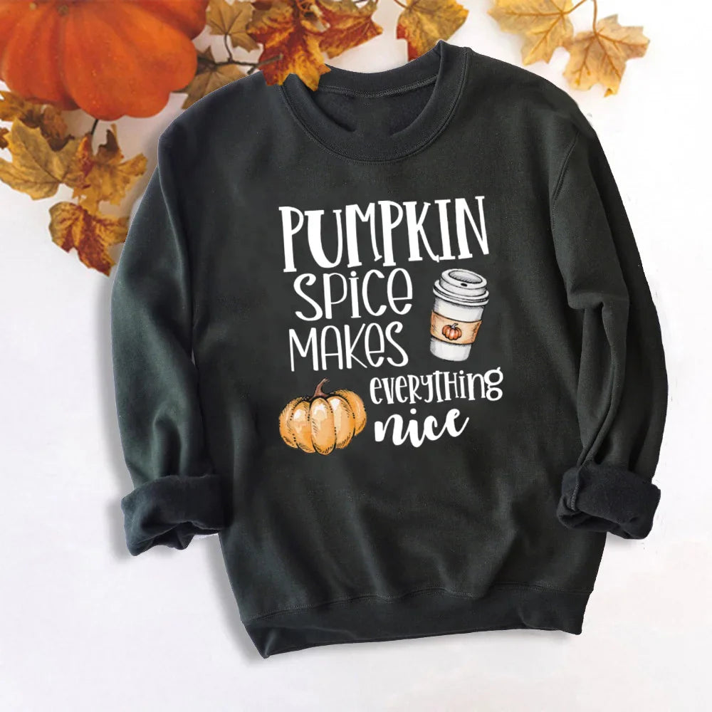 It's Fall Y'all Pumpkin Sweatshirts Thankful Grateful Blessed Hoodie Women Fashion Thanksgiving Pullover Tops Halloween Clothes TM120217-USWBK