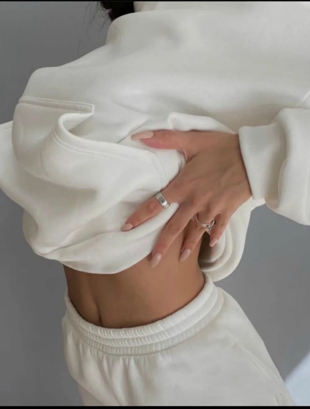 Fashion Women's Sports Two-Piece Autumn Hooded Long-Sleeved And Baggy Pants Fitness Set Solid Color Lady 2-Piece Suit Outfits