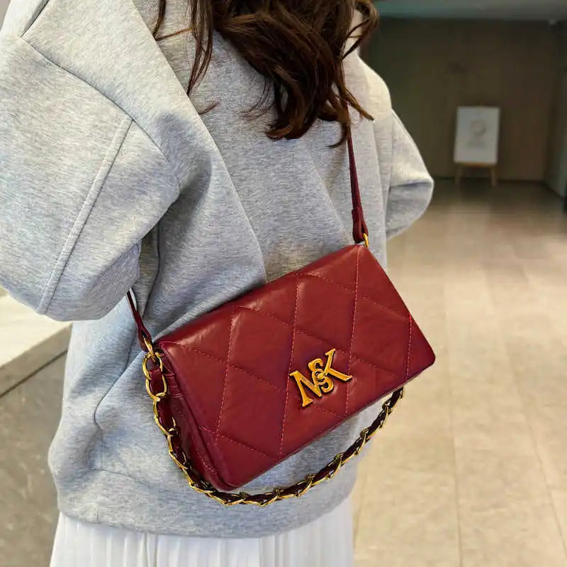 2025 Spring Diamond Chain Bag - Small Crossbody/Underarm Purse, Vintage & Chic Design, Lightweight Women's Fashion Accessory