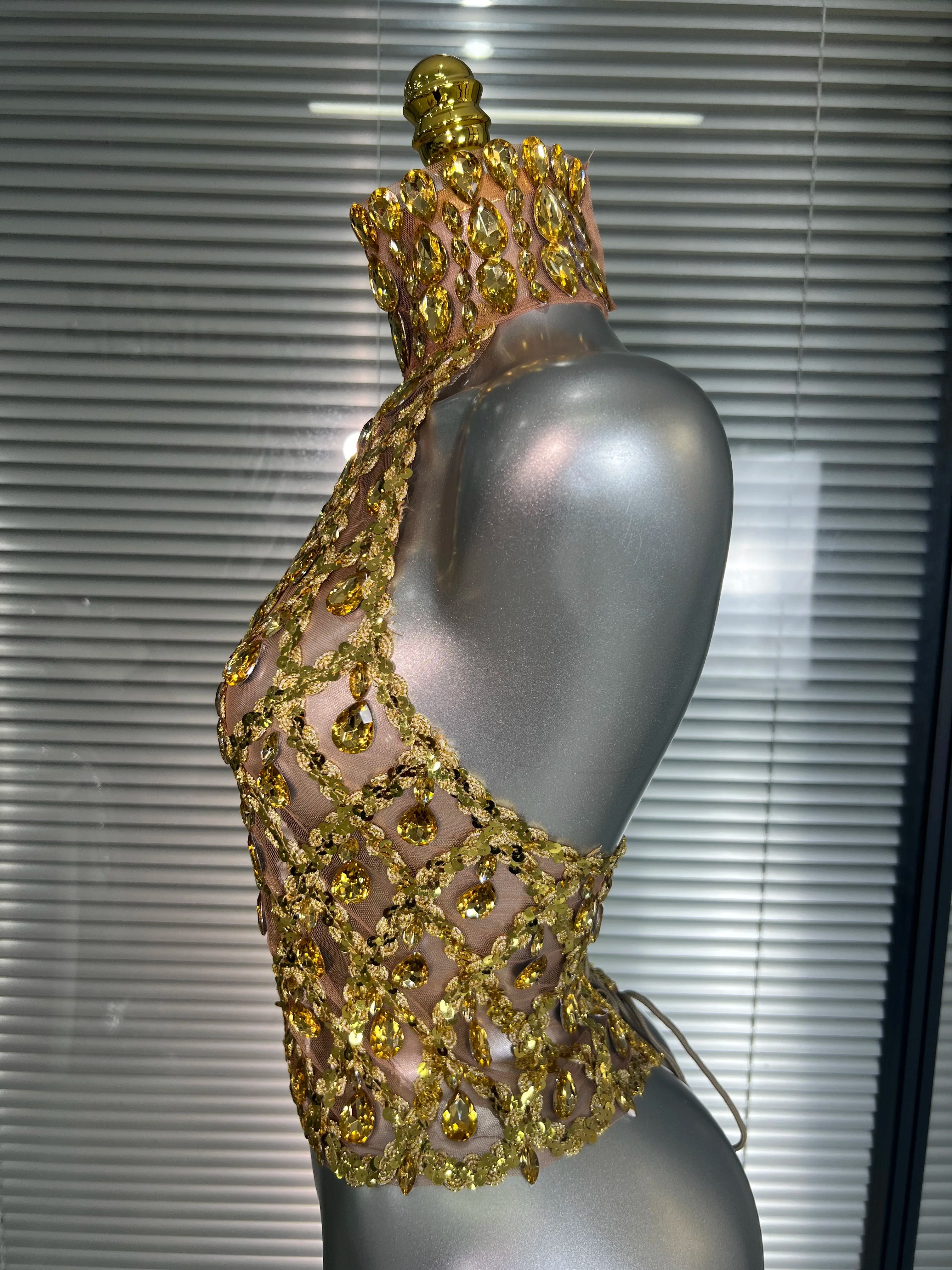 Summer New Women Sexy Halter Backless Designer Camisole Tops Ladies Trendy Night Club See Through Camis Crop Tops