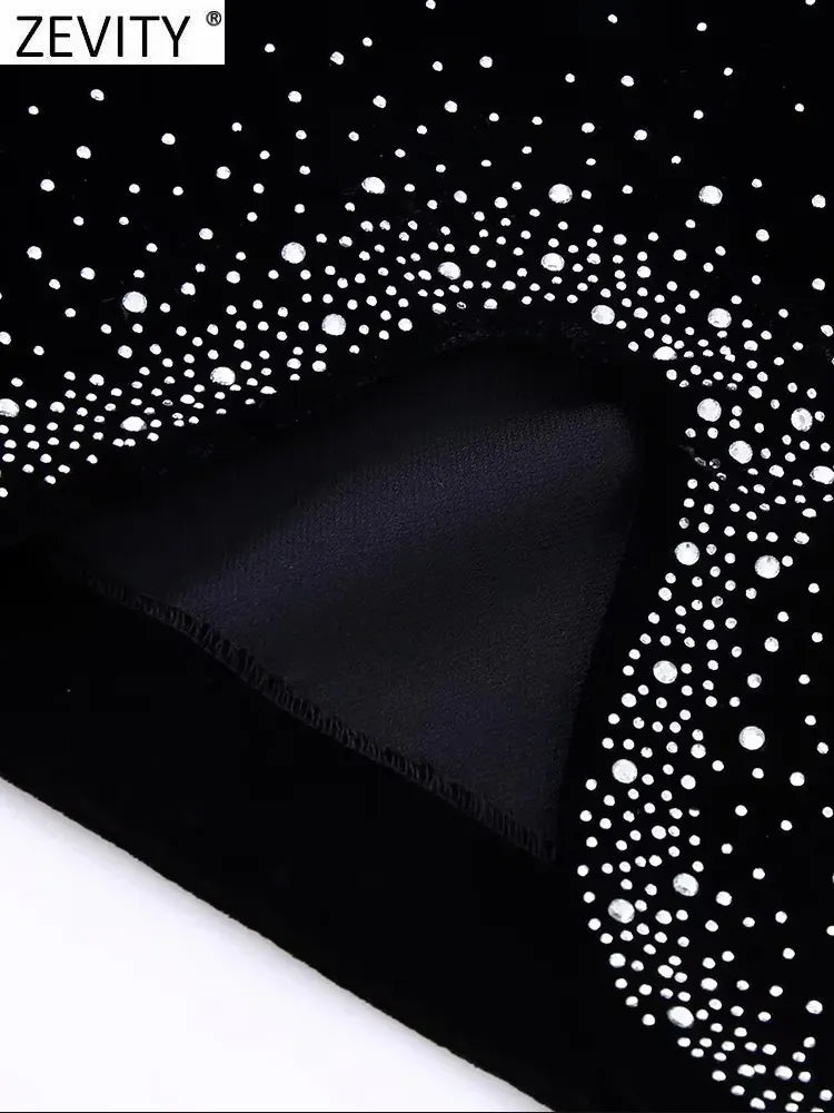 Women Fashion Shinning Sequined Design Irregular Velvet Mini Skirt Faldas Mujer Female Chic Side Zipper Vestidos QUN2663