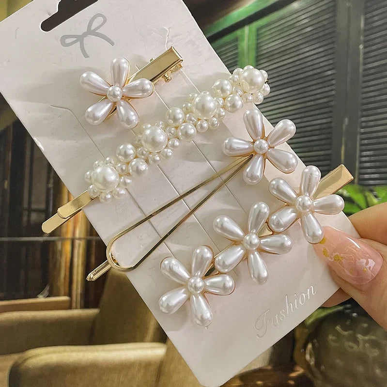 Simulated Pearl Hair Clips For Women Korean Women Hairpins Girl Geometric Hair Barrettes Fashion Hairgrip Hair Accessories Set 31