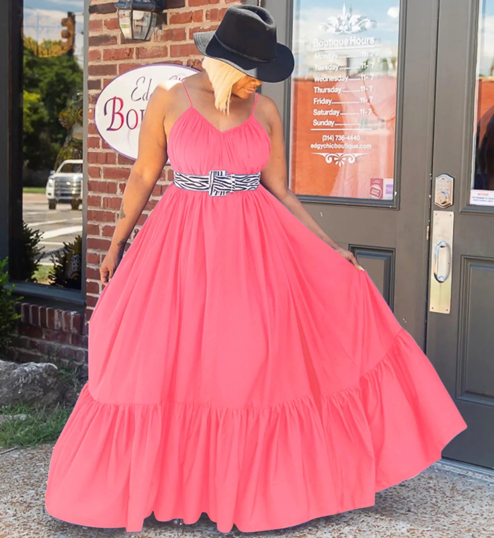 CMYAYA Women Summer Long Maxi Dress Sexy Sleeveless Strap Loose Beach Party Night Club Bandage Female S-5XL Dresses Vestido light pink