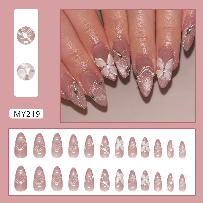 24pcs Punk Purple Press on Nails Star Moon Print y2k Style False Nails for Girl Wearable Reusable European Almond Fake Nail Tips