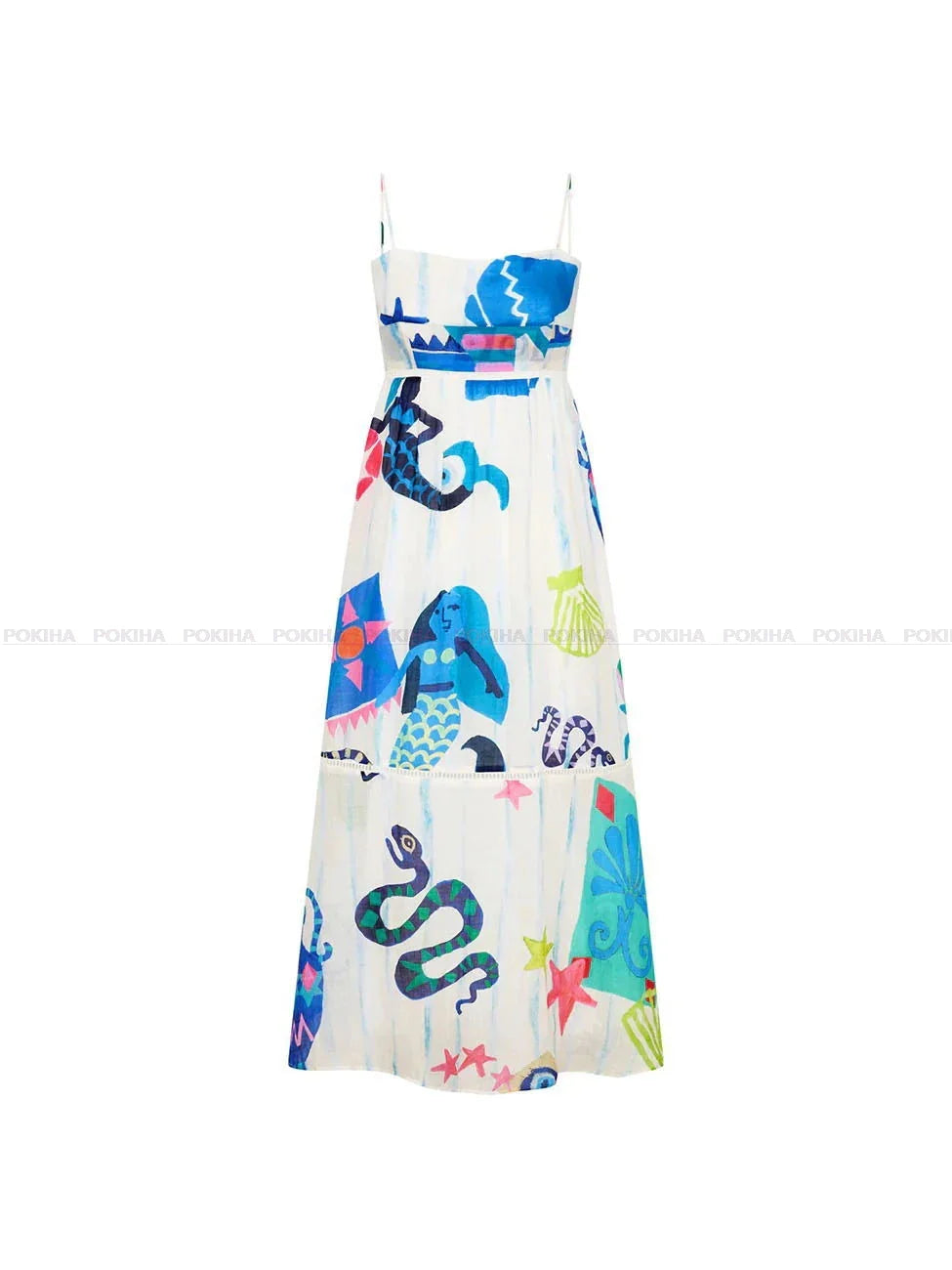 Elegant Straps Slip Print Maxi Dress Women Fashion Sweet Holiday Long Dresses Female Chic Vestidos Beach Sleeveless Beige
