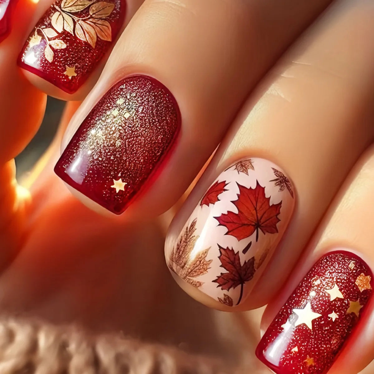 Mid-length Fake Nails Ballet Press on Nails Full Cover Plant Flower Glitter Nail Set Tip Art Wearable Year False Nails 24Pcs