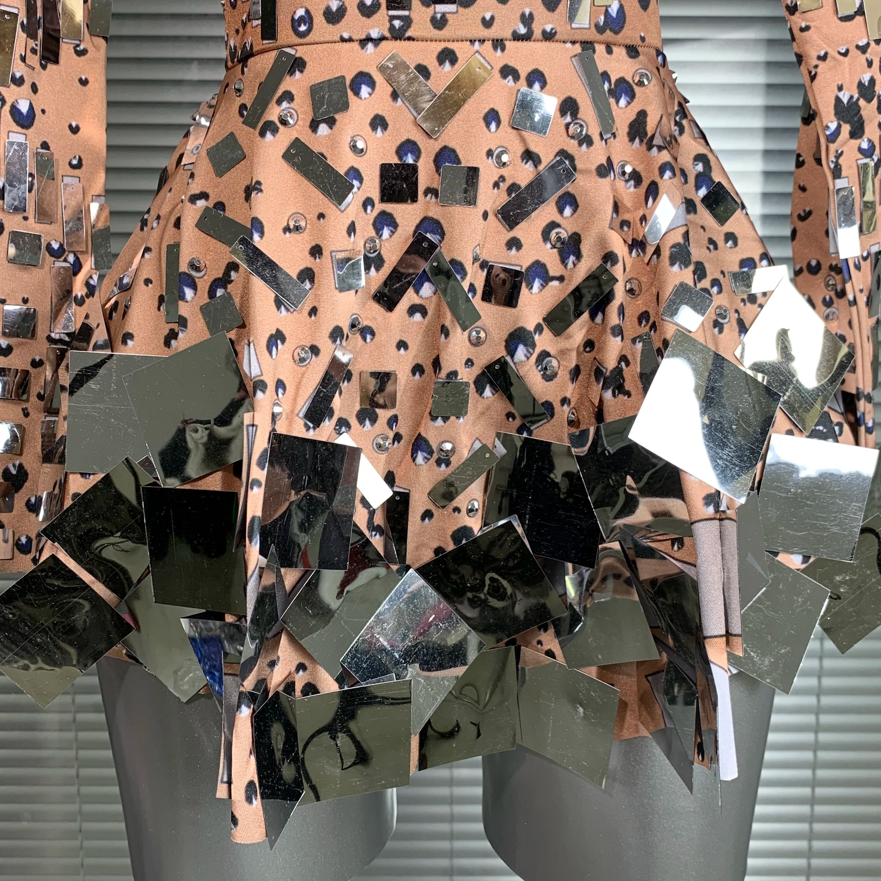 New Celebrity Women Sexy Stretched Skin Mini Night Club Sparkly Sequins Performance Costume Stage Dancer Party Dress