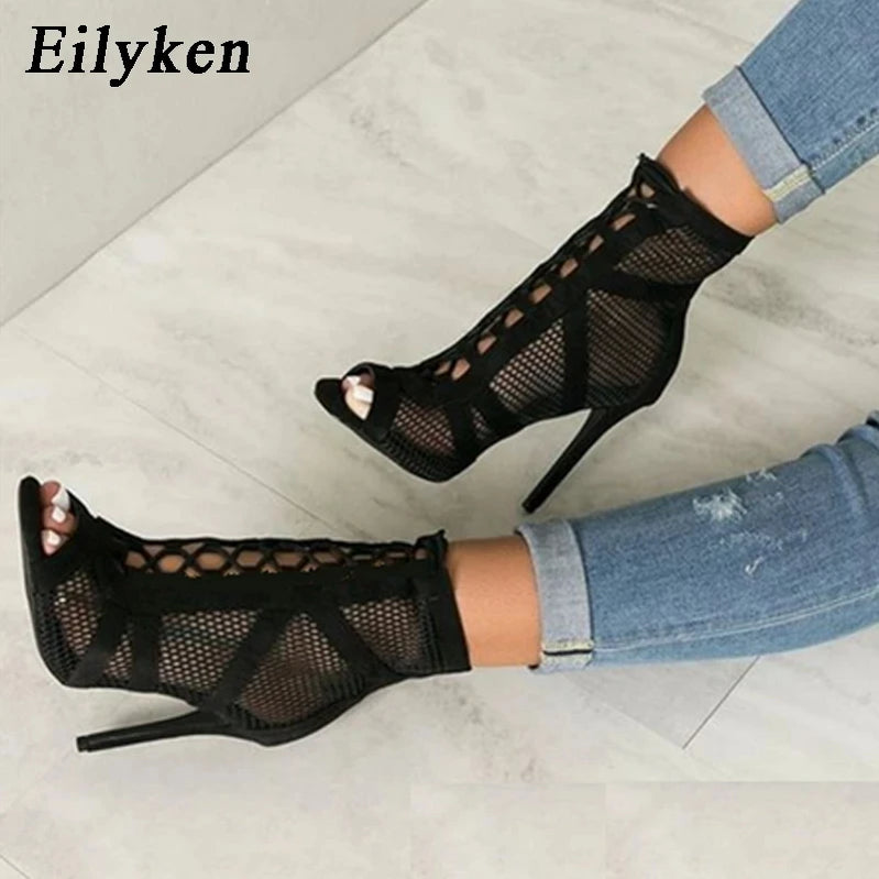 Eilyken Sexy Fashion Women Shoes Very Light Comfort Thin Heels Open Toe Dancing Woman's Sandals Size 43