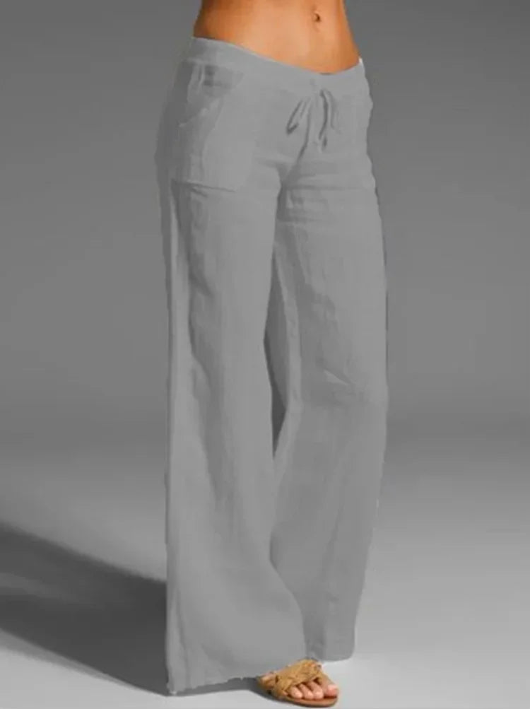 Summer Cotton Linen Women's Pants Oversize Black Wide-leg Pants Casual Pants Female Trendy Loose Fashion Trousers Ladies