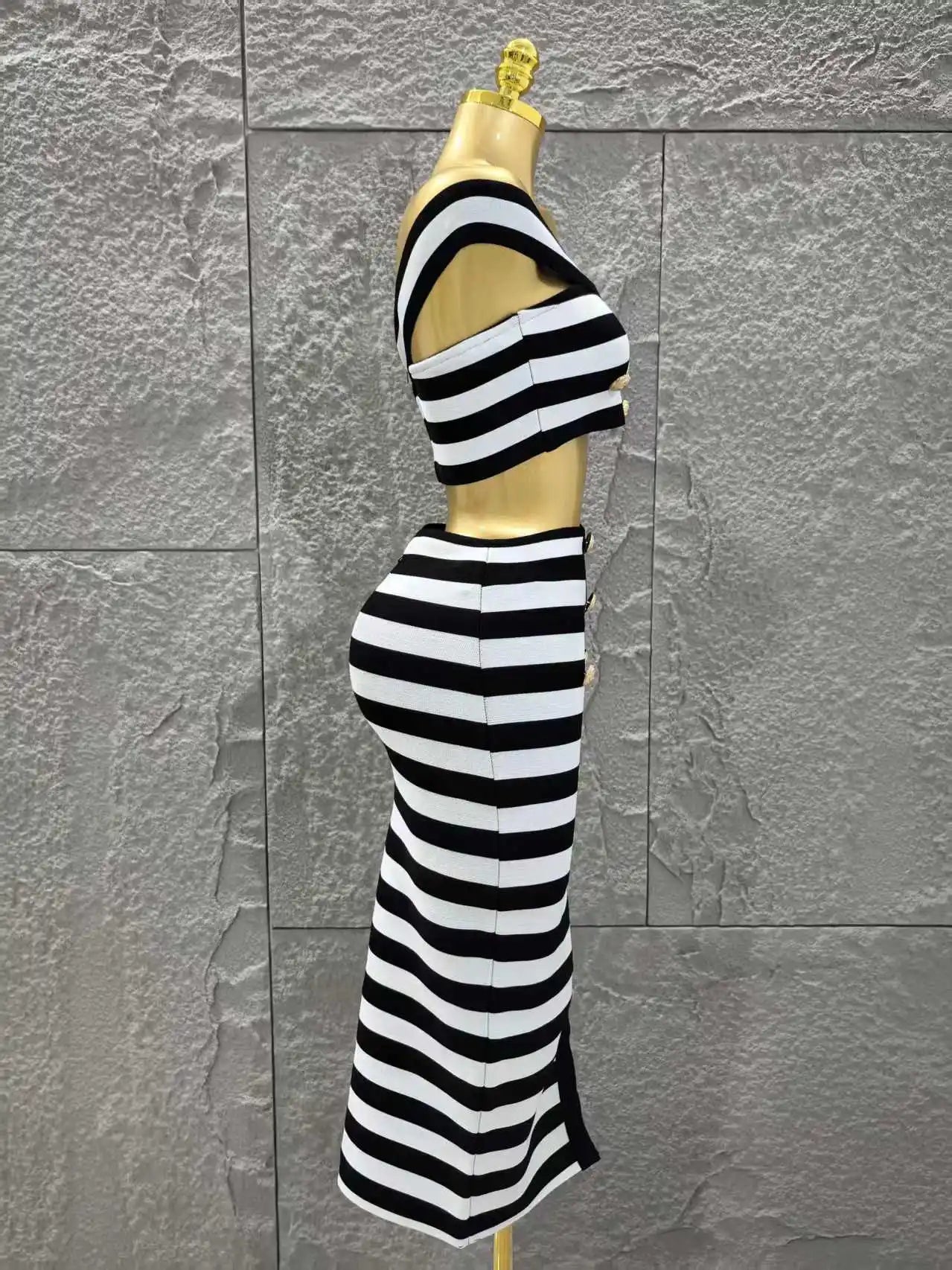 High Quality Women Sexy Slash Neck Off the Shoulder 2 Pieces Bodycon Long Bandage Dress Nightclub Party Bar Fashion Outfit