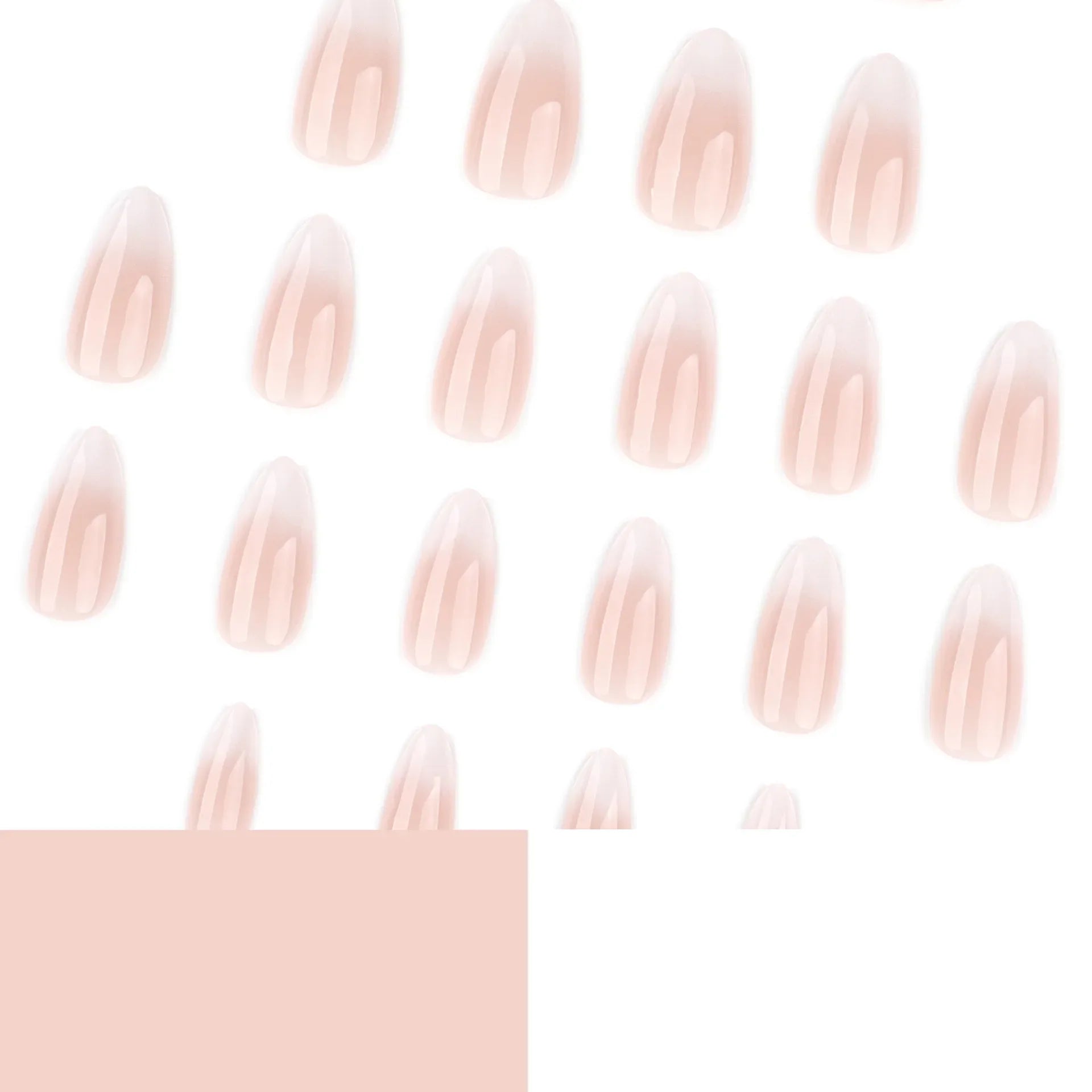 Gradient White/Pink Almond Fake Nails 24Pcs Minimalist Charm Manicure Sweet Girls Wearable False Nails Patches faux ongles