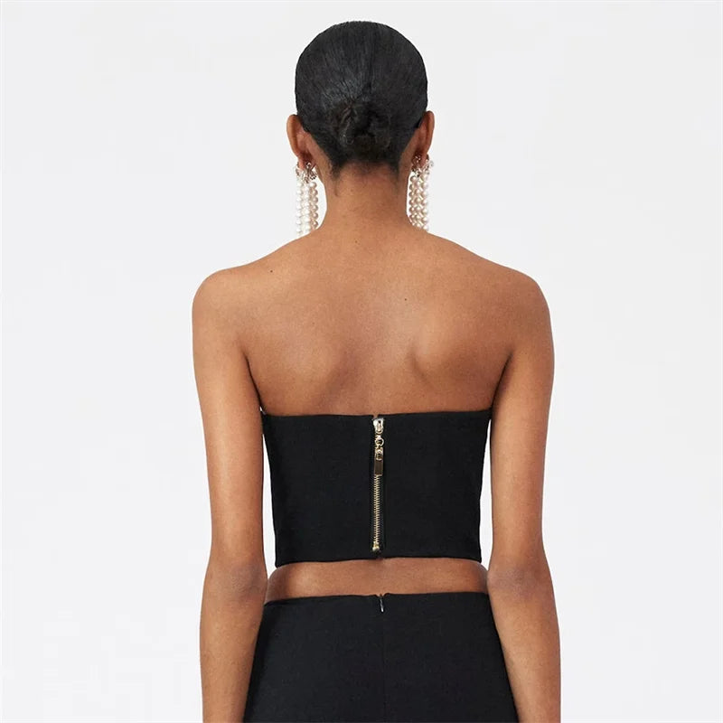 STOCK Stylish Sexy Woman Item Stereoscopic Flowers Strapless Top Summer Party Music Festival Vestido Holiday Vocation Outfit