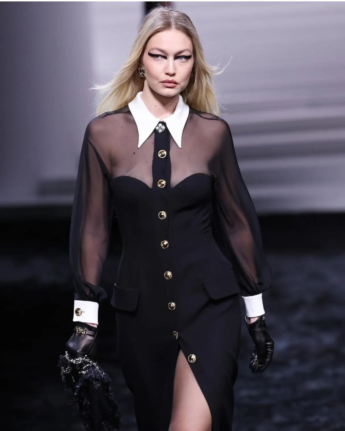 Spring Women Long Sleeve Mesh Button Bodycon Long Bandage Dress Fashion Runway Celebrate Evening Party Dress