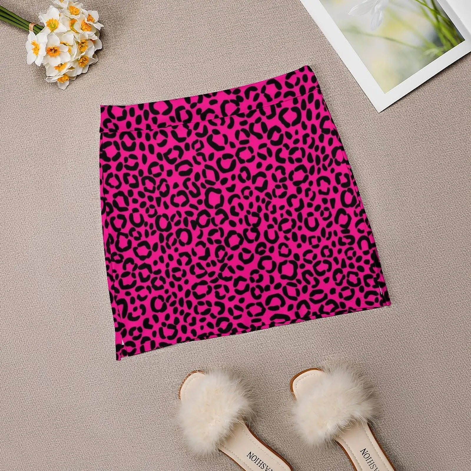 Pink and Black Leopard Print Pattern Light Proof Trouser Skirt summer dress for women luxury women skirts night club outfit